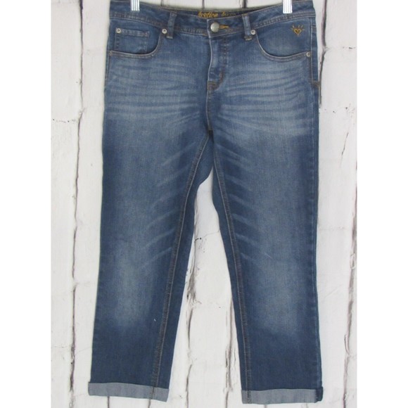 Justice Other - justice girl jeans size 14 1/2 blue simply low sandblasted stretch denim